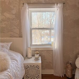 Brand new sheer white curtain